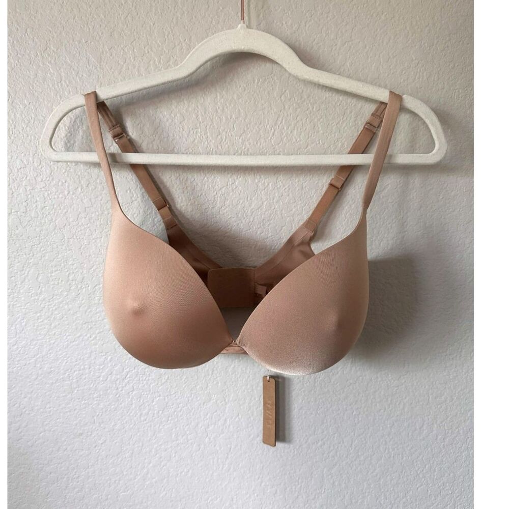 NWT SKIMS Ultimate Nipple Push-Up Plunge Bra Clay 32DDD 32F